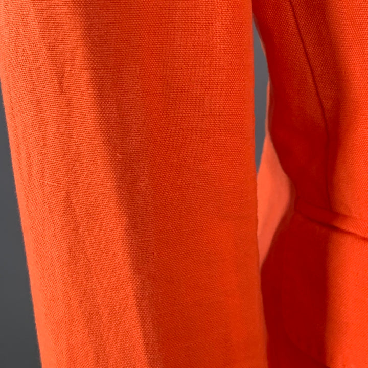 RALPH LAUREN Size 4 Orange Linen Cotton Notch Lapel Jacket Blazer