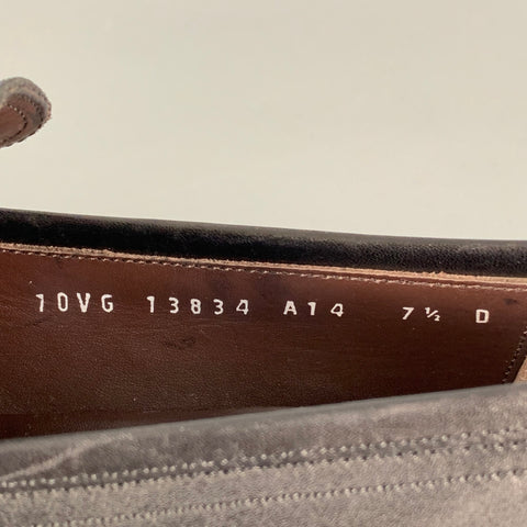 SALVATORE FERRAGAMO Size 7.5 Black Silver Leather Horsebit Loafers