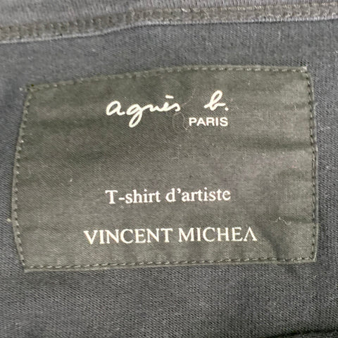 AGNÈS B. x VINCENT MICHEA Size XL Black Yellow Graphic Print Cotton Crew Neck Pullover
