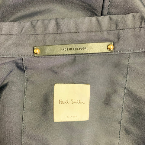 PAUL SMITH Size XL Navy Nylon Cotton Single Breasted Jacket