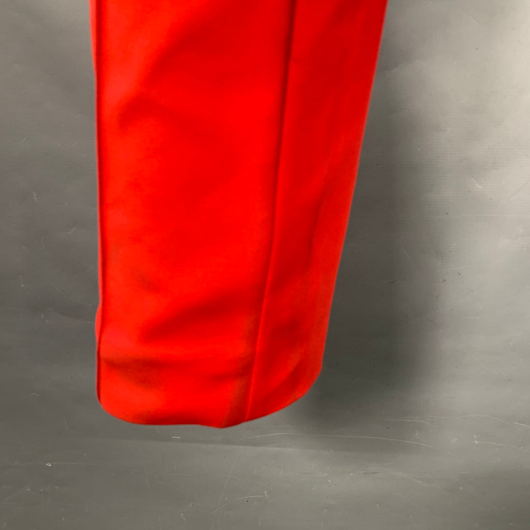 AKRIS Size 4 Red Cotton Blend Side Zipper Casual Pants