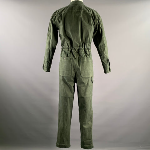 ALEX MILL Size XS Green Olive Contrast Stitch Cotton Blend Jumpsuits & Overalls