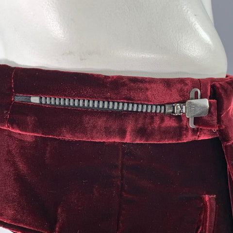 EMPORIO ARMANI Size 36 Burgundy Velvet Viscose Blend Zip Fly Dress Pants