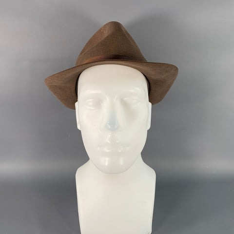 Chapeau Fedora feutre NEIMAN MARCUS, mélange de fourrure marron, taille 7.5, modèle Weekender