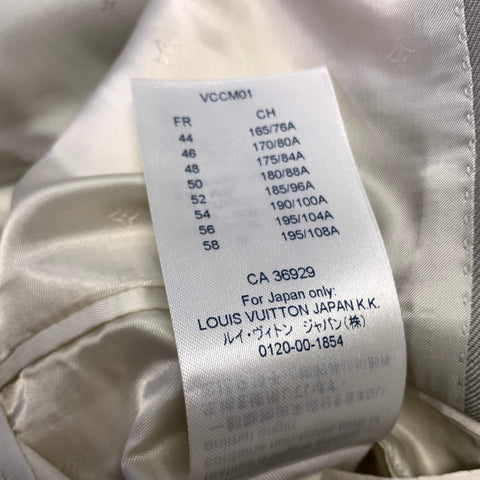 LOUIS VUITTON Chest Size 38 Green Wool & Polyester Peak Lapel Sport Coat