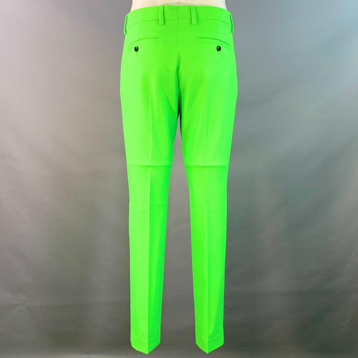 AMI by ALEXANDRE MATTIUSSI Size 36 Neon Green Wool Blend Twill Notch Lapel Suit