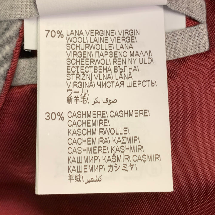 BRUNELLO CUCINELLI Size 38 Grey Herringbone Wool Cashmere Coat