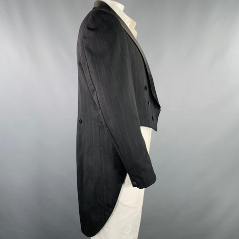 AFTER SIX Size 42 Black Grey Stripe Coattails Tuxedo Jacket