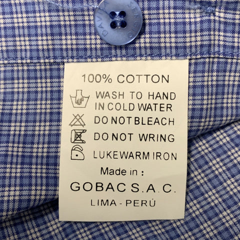 SERGIO DAVILA Size XXL Blue Plaid Cotton Button Up Long Sleeve Shirt
