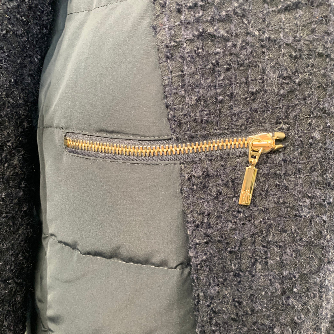 MONCLER by GIAMBATTISTA VALLI Size XS Cathy Navy Faux Fur Zip Pockets Coat