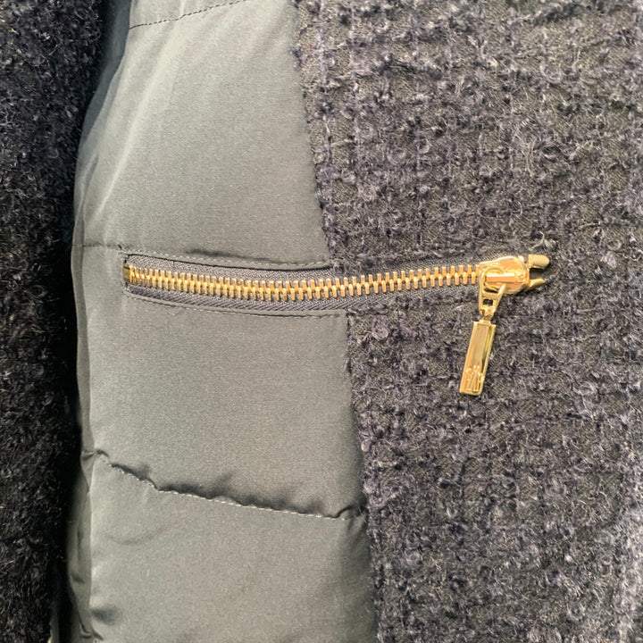 MONCLER by GIAMBATTISTA VALLI Size XS Cathy Navy Faux Fur Zip Pockets Coat