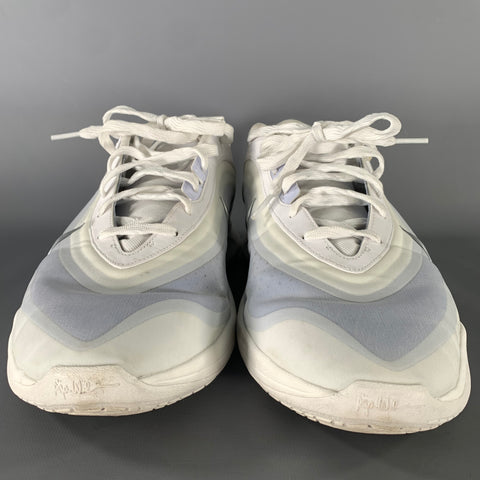 NIKE Size 15.5 White Silver Mixed Patterns Canvas Basketball Sneakers