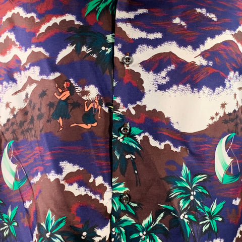 DSQUARED2 Size S Multi Color Hawaiian Tropical Silk Camp Short Sleeve Shirt