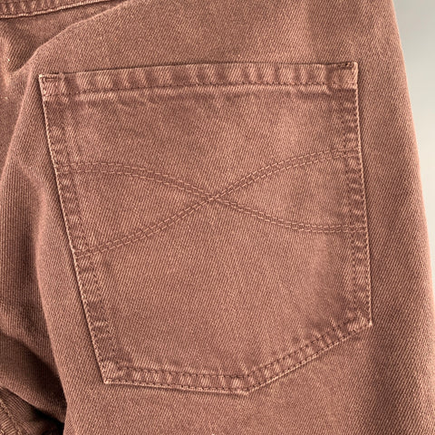 BRUNELLO CUCINELLI Size 32 Brown Twill Cotton Straight Five Pockets Jeans