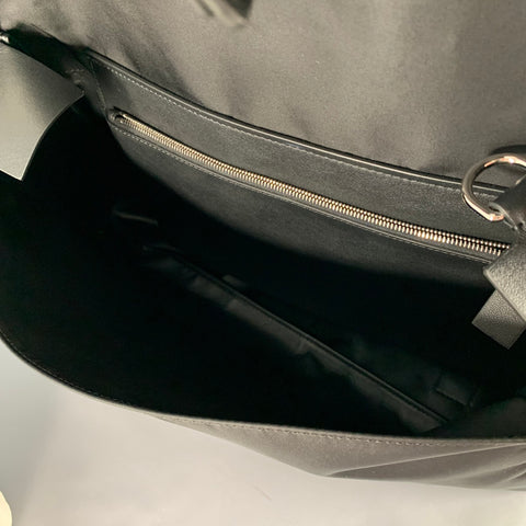 VALENTINO Black Nylon Leather Monogram Messenger Bag