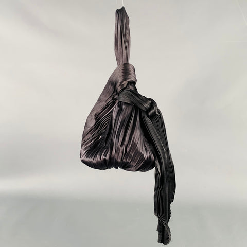 GIORGIO ARMANI Black Pleated Silk Evening Handbag