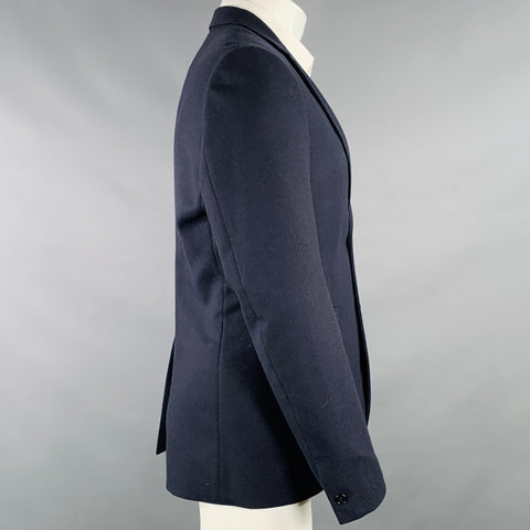ACNE STUDIOS Pre-AW16 Size 38 Aron J Flannel Navy Wool Single Breasted Sport Coat