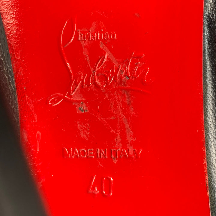 CHRISTIAN LOUBOUTIN Size 10 Rolando Black Leather Hidden Platform Pumps