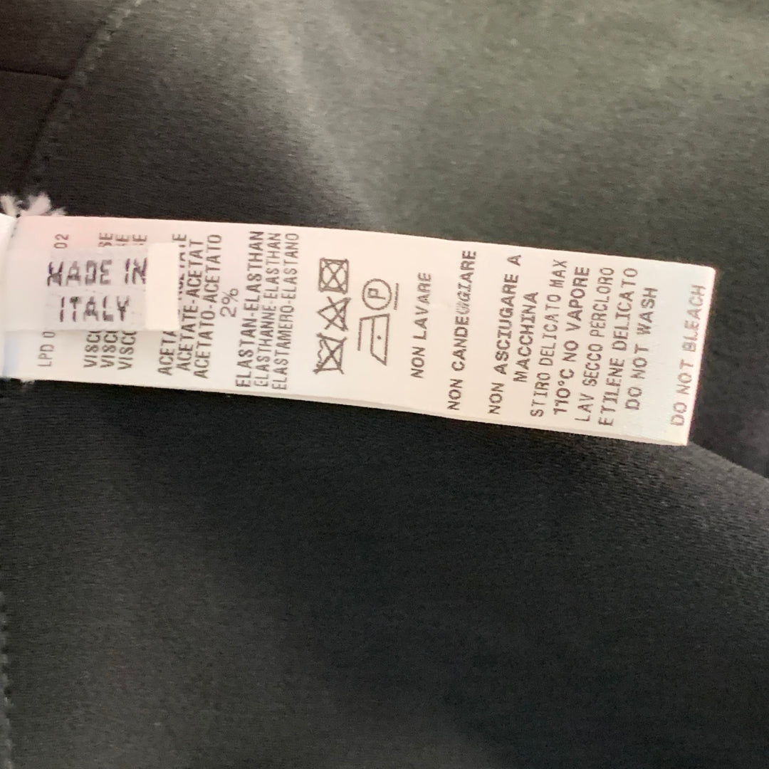 LA PERLA Size 4 Black White Viscose Blend Faux Pearl Embellishment V-Neck Jumpsuit