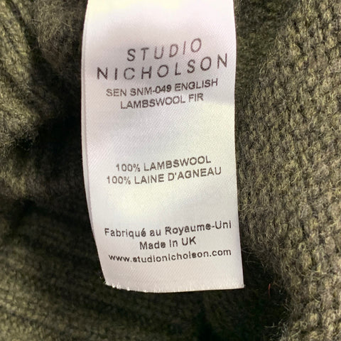 STUDIO NICHOLSON Size S Sen Brown Knit Lambswool Oversized Cardigan