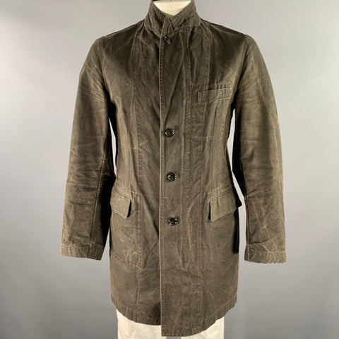 COMME des GARCONS HOMME Size L Brown Distressed Cotton Peak Lapel Jacket