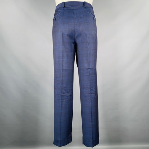 CALVIN KLEIN Size 40 Blue Navy Wool Single Breasted Suit