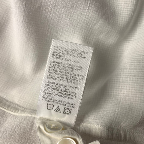 JAMES PERSE Size M White Textured Cotton Linen Pointed Collar Long Sleeve Shirt