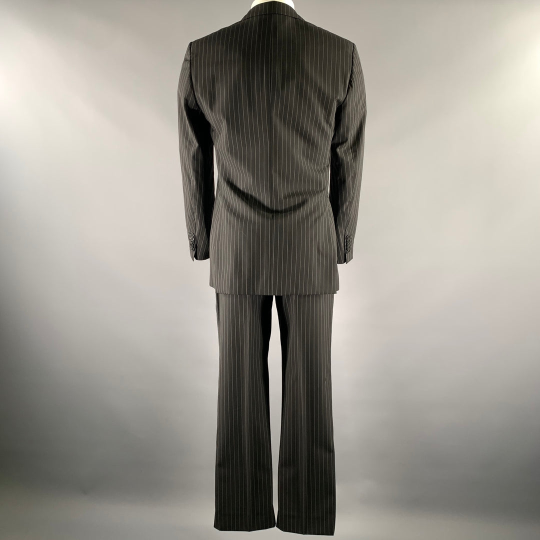 PAUL SMITH Size 38 Black White Pinstripe Wool Notch Lapel Suit