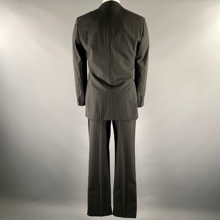 PAUL SMITH Size 38 Black White Pinstripe Wool Notch Lapel Suit