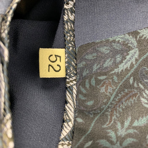 ETRO Chest Size 42 Navy Checkered Wool Blend Notch Lapel Sport Coat