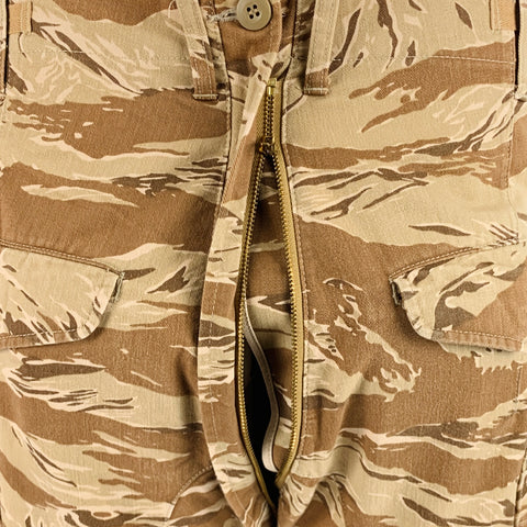 COMME des GARCONS Size L Beige Brown Camo Cotton Drop Crotch Casual Pants