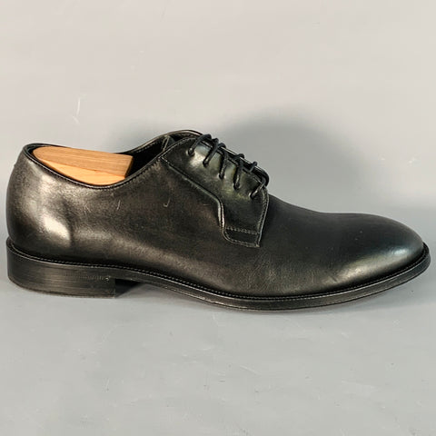 PAUL SMITH Size 10 Black Leather Derby Lace-Up Flexible Travel Shoes