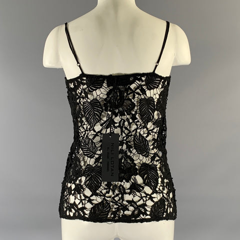 NILI LOTAN Size XS Black Lace Floral Dress Top