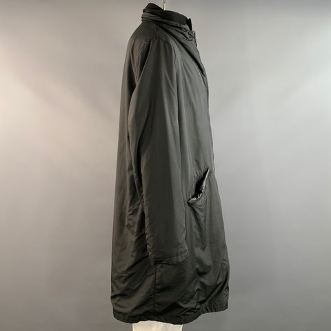 ARMANI COLLEZIONI Size 46 Black Polyester Blend Coat