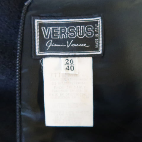 VERSUS by GIANNI VERSACE Size 4 Black Wool Blend Tweed Asymmetrical Dress