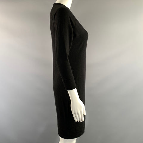 JAMES PERSE Size 1 Black Cotton Crew Neck Knee Length Dress