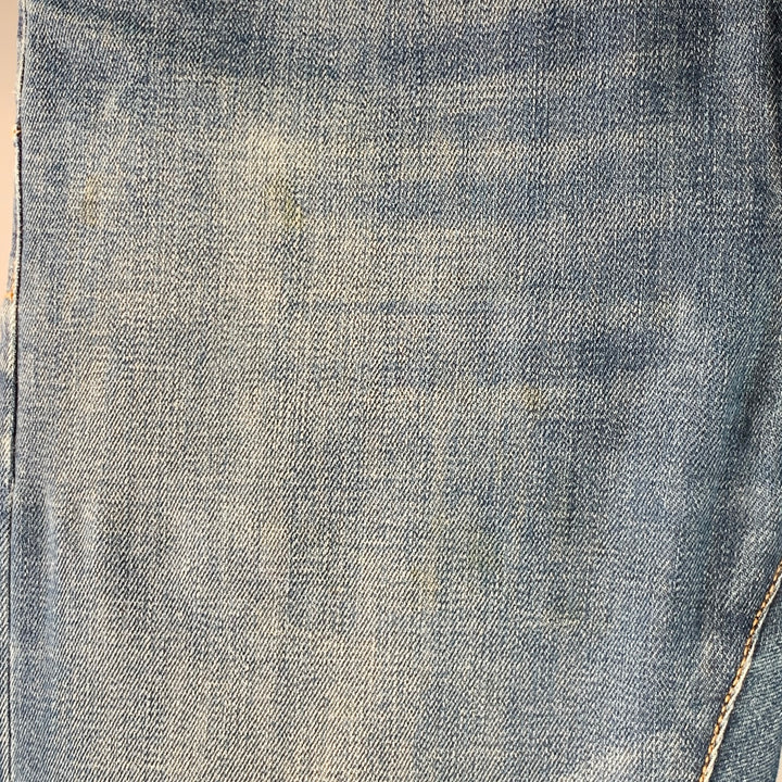 DIOR HOMME Size 30 Blue Contrast Stitch Cotton Blend Twill Slim Straight Jeans
