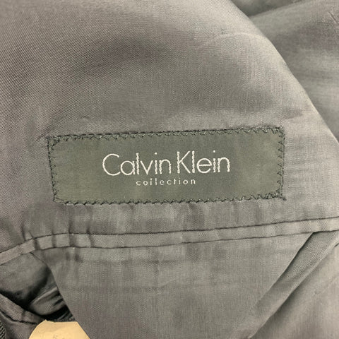 CALVIN KLEIN COLLECTION Size 38 Charcoal Wool Linen Sport Coat