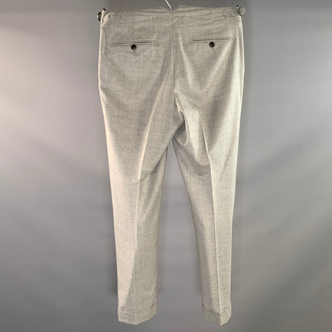 SUIT SUPPLY Size 32 Grey Heather Wool Cashmere Button Fly Dress Pants