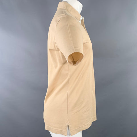 PAL ZILERI Polo à manches courtes en maille piquée beige, blanc et bleu, taille M