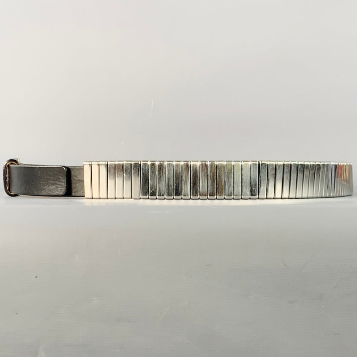 VIKTOR & ROLF Size 34 Silver Black Metal Leather Belt