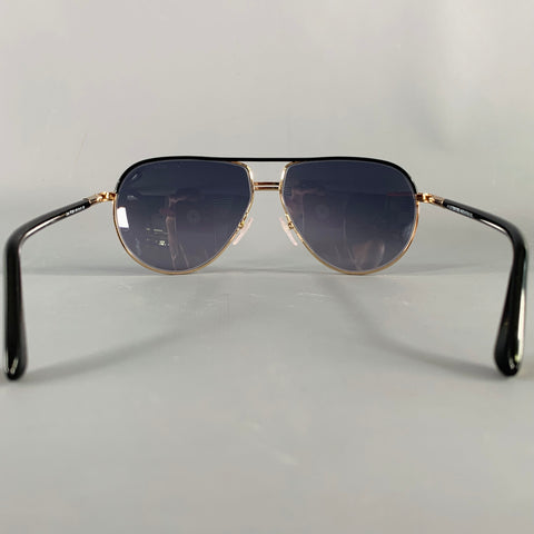 TOM FORD Cole Gold Black Metal Acetate Aviator Sunglasses