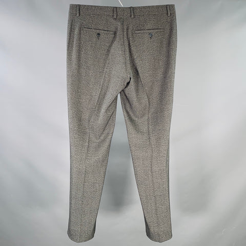 DOLCE & GABBANA Size 34 Grey Glenplaid Polyester Blend Tapered Zip Fly Dress Pants
