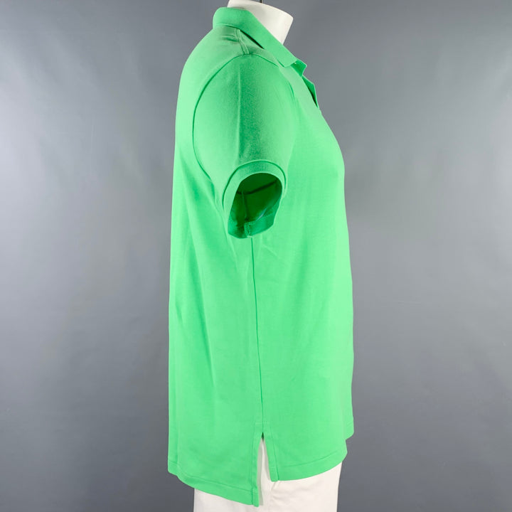POLO by RALPH LAUREN Size L Lime Green Cotton Half Placket Polo