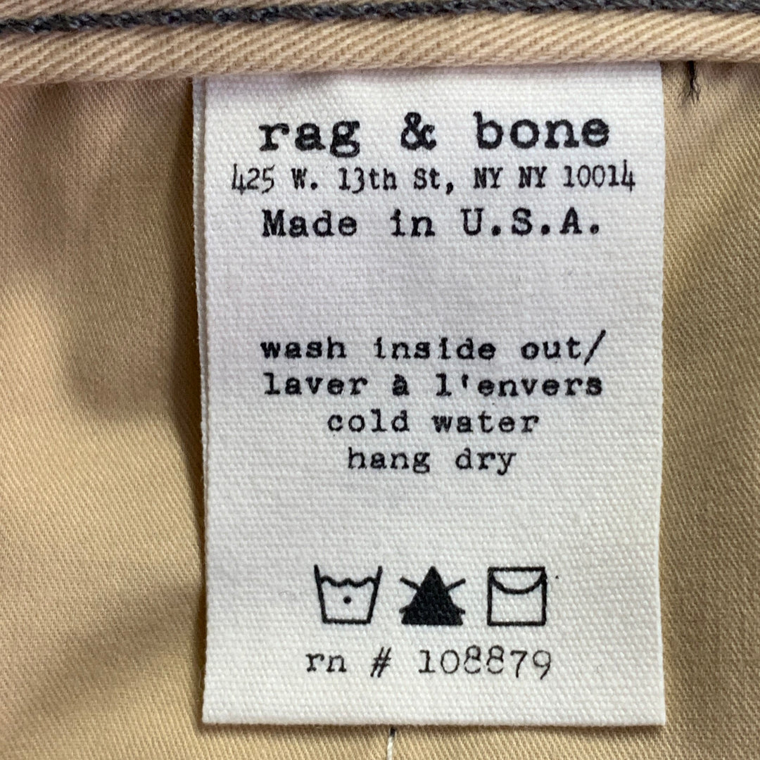 RAG & BONE Size 32 Charcoal Grey Herringbone Wool Tapered Casual Pants