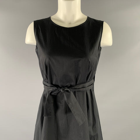 JIL SANDER Size 2 Black Cotton IW405708 Open back Knee-Length Dress