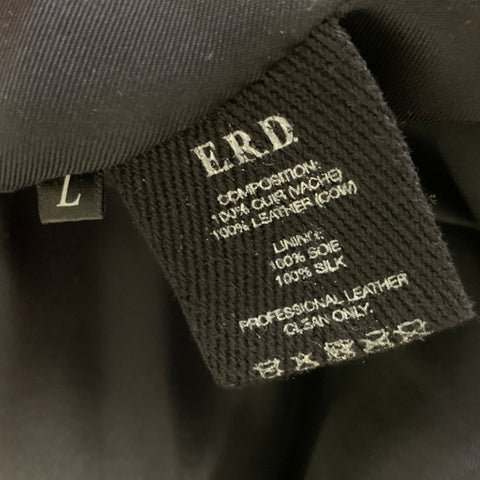 ENFANTS RICHES DEPRIMES ERD SS2015 L Black Graphic Leather Biker Jacket