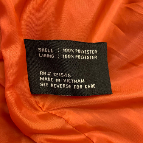 LONDON FOG Size L Orange Polyester Double Breasted Trench Coat