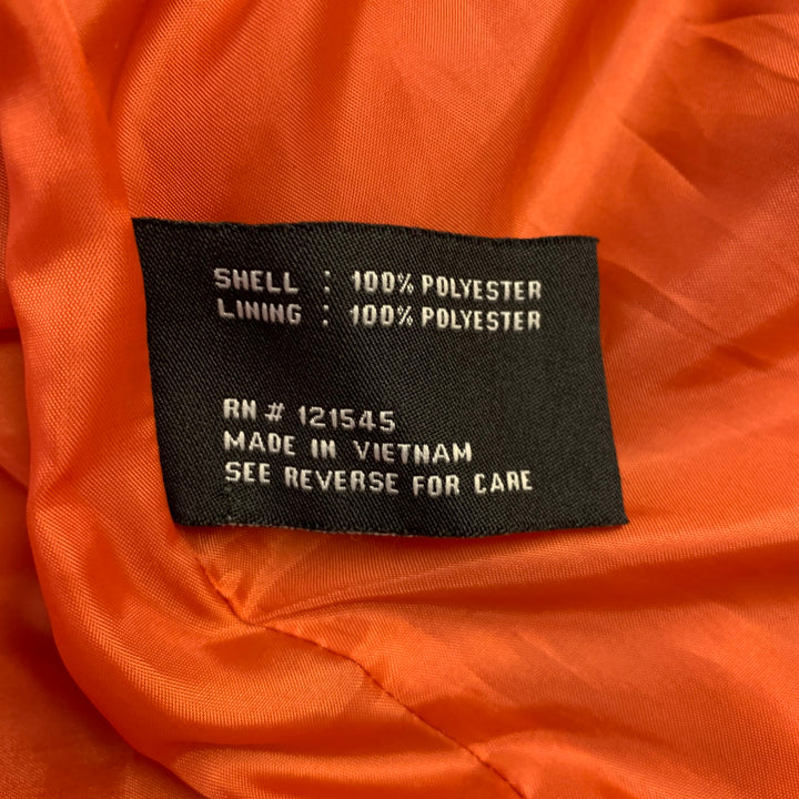 LONDON FOG Size L Orange Polyester Double Breasted Trench Coat