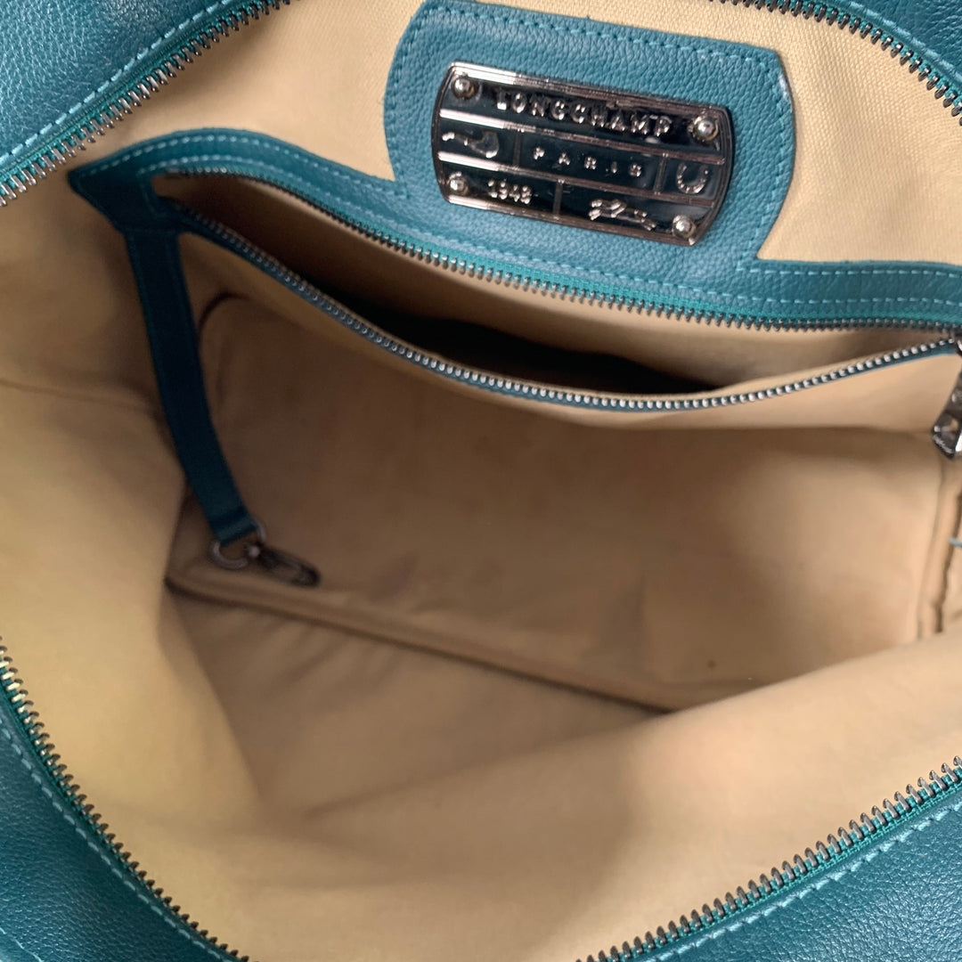 LONGCHAMP Green Embossed Tote Handbag